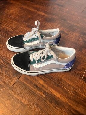 Vans Kids Old Skool Sneakers in Black, Green & Purple